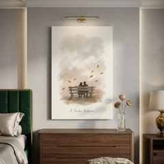 A Tender Autumn Embrace – Watercolor Art Canvas Prints