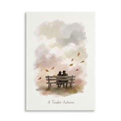 A Tender Autumn Embrace – Watercolor Art Canvas Prints