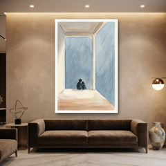 Rainy Window Quiet Companions Cozy Watercolor Canvas Wall Art Prints
