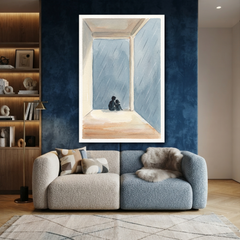 Rainy Window Quiet Companions Cozy Watercolor Canvas Wall Art Prints