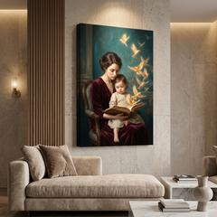 Mother's Storybook – Soft Surreal Conceptual Canvas Print Art