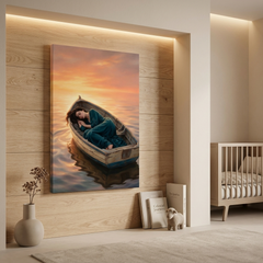 Adrift in a Sunset Dream – Soft Surreal Conceptual Canvas Art