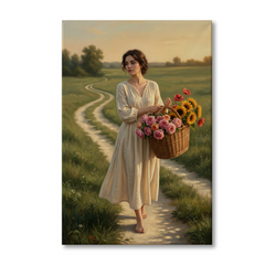 The Country Flower Gatherer – Soft Surreal Conceptual Canvas Art