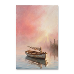 The Rose Dawn Harbor – Soft Surreal Conceptual Canvas Art
