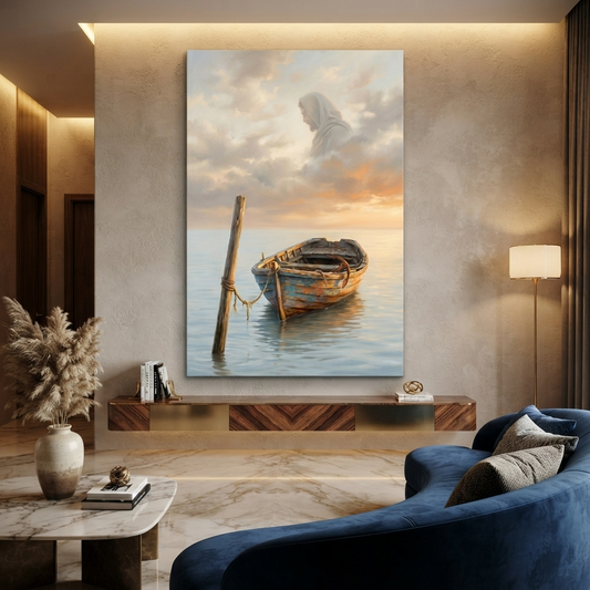 The Watching Sky Spirit – Soft Surreal Conceptual Canvas Art