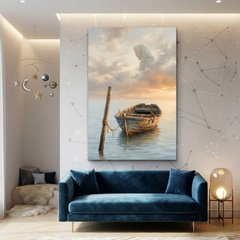 The Watching Sky Spirit – Soft Surreal Conceptual Canvas Art