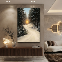 The Winter Sunset Trail – Soft Surreal Conceptual Canvas Art