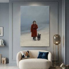 The Foggy Shore Walk – Soft Surreal Conceptual Canvas Art
