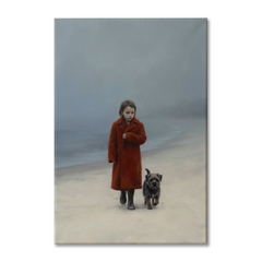 The Foggy Shore Walk – Soft Surreal Conceptual Canvas Art