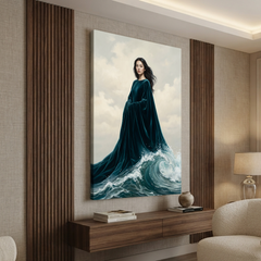 The Woman Of The Sea – Soft Surreal Conceptual Canvas Art