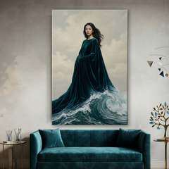 The Woman Of The Sea – Soft Surreal Conceptual Canvas Art