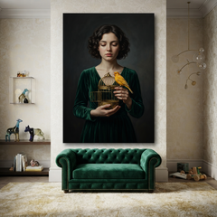Freedom Beside The Cage – Soft Surreal Conceptual Canvas Art