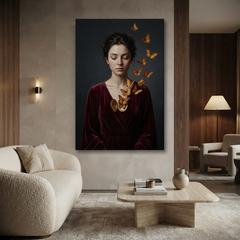 Butterflies From The Locket – Soft Surreal Conceptual Canvas Art