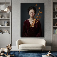 Butterflies From The Locket – Soft Surreal Conceptual Canvas Art