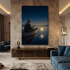 Fishing For A Star – Soft Surreal Conceptual Canvas Art