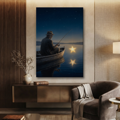 Fishing For A Star – Soft Surreal Conceptual Canvas Art