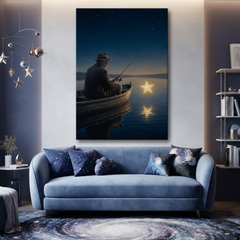 Fishing For A Star – Soft Surreal Conceptual Canvas Art