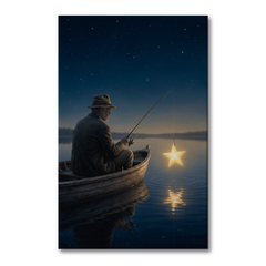 Fishing For A Star – Soft Surreal Conceptual Canvas Art