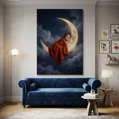 Sleeping On The Moon – Soft Surreal Conceptual Canvas Art