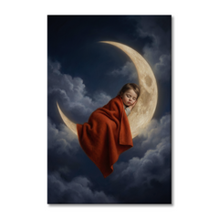 Sleeping On The Moon – Soft Surreal Conceptual Canvas Art