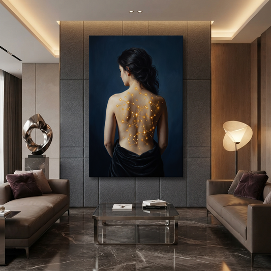 The Constellation Within – Soft Surreal Conceptual Canvas Art