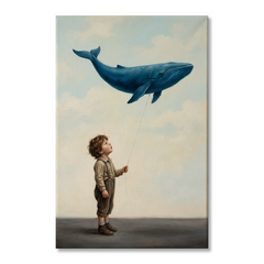 The Whale On A String – Soft Surreal Conceptual Canvas Art
