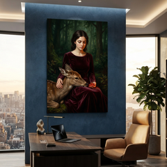 The Forest Guardian's Gift – Soft Surreal Conceptual Canvas Art