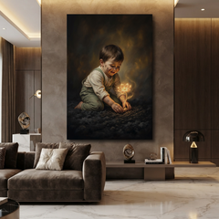 Planting The First Light – Soft Surreal Conceptual Canvas Art