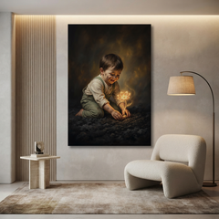 Planting The First Light – Soft Surreal Conceptual Canvas Art