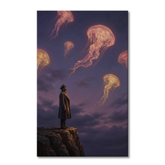 The Sky Jellyfish Dream – Soft Surreal Conceptual Canvas Art
