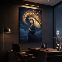 An Umbrella Of Stars – Soft Surreal Conceptual Canvas Art