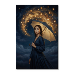 An Umbrella Of Stars – Soft Surreal Conceptual Canvas Art