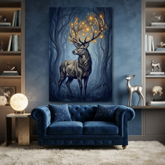 The Stag Of Starlight – Soft Surreal Conceptual Canvas Art
