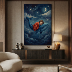 Dreaming Upon The Whale – Soft Surreal Conceptual Canvas Art