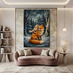 Winter's Warmest Hug – Soft Surreal Conceptual Canvas Art