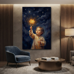 The Star Flower Child – Soft Surreal Conceptual Canvas Art