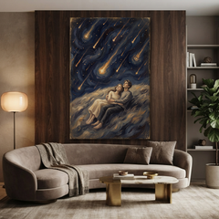 Under Falling Golden Stars – Soft Surreal Conceptual Canvas Art
