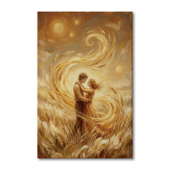 Dancing In Golden Wheat – Soft Surreal Conceptual Canvas Art