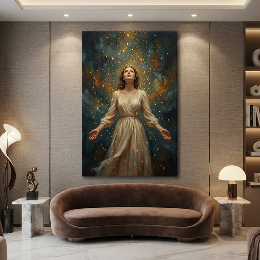 Bathed In Falling Starlight – Soft Surreal Conceptual Canvas Art