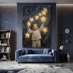 Catching A String Of Stars – Soft Surreal Conceptual Canvas Art