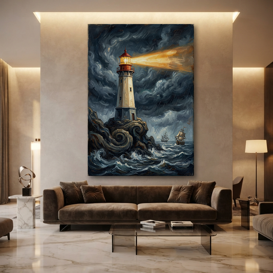 The Storm Keeper's Light – Soft Surreal Conceptual Canvas Art