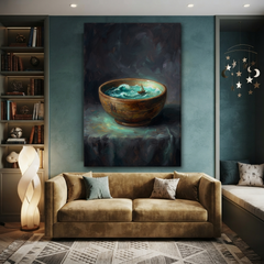 The Ocean In A Bowl – Soft Surreal Conceptual Canvas Art