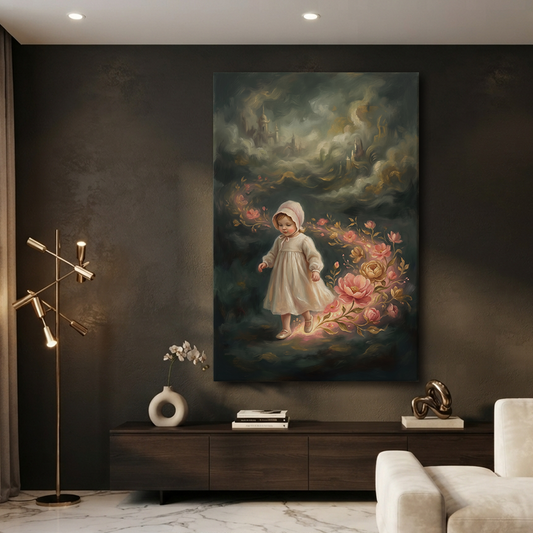 The Blooming Path Home – Soft Surreal Conceptual Canvas Art