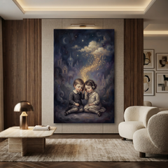 The Shared Song Dream – Soft Surreal Conceptual Canvas Art