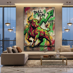Charge of the Bull Market – Graffiti Hustle Art Canvas Prints