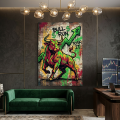 Charge of the Bull Market – Graffiti Hustle Art Canvas Prints