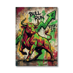 Charge of the Bull Market – Graffiti Hustle Art Canvas Prints