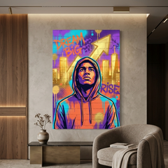 Gilded Skyline Dreamer – Graffiti Hustle Art Canvas Prints