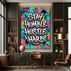 Quiet Grind, Loud Wins – Graffiti Hustle Art Canvas Prints