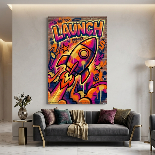 Liftoff With No Brakes – Graffiti Hustle Art Canvas Prints
